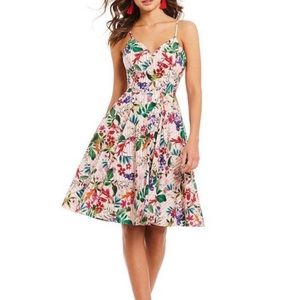 Gianni Bini Pink Floral Stripped Dress